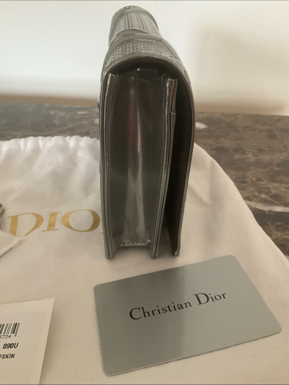Final Price- No Offers! Christian Dior Diora Silver Calfskin Pouch Clutch - Picture 6 of 12